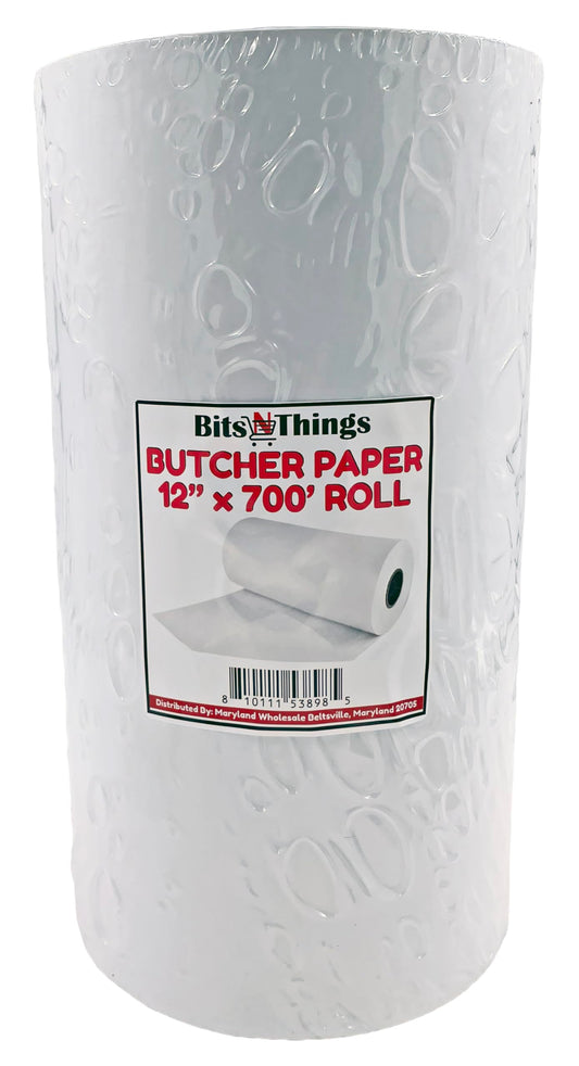 Bits N Things Treated Butcher Paper Roll 12'' x 700' | 40# Basis Weight | (White)