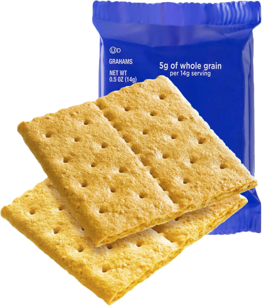 Graham Crackers, Portion Packaged in Twin Packs (40/2packs, 80 crackers total), by Dasher's Spice & Beans