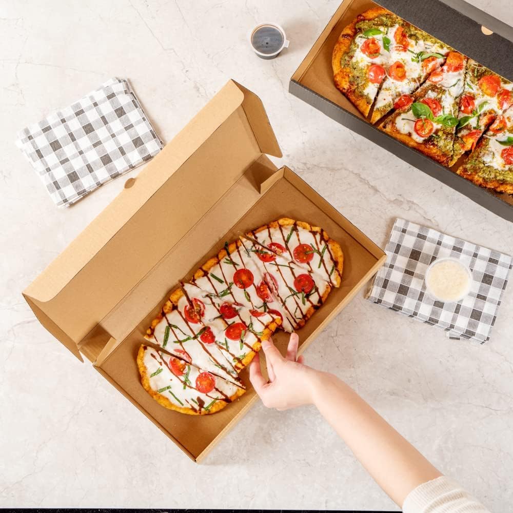 Bits N Things Flatbread Take-Out Container | B-Flute Box | 50 Count