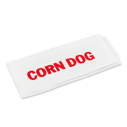 Bits N Things Paper Corn Dog Bags | Party Event Carnival Fair | Classic Red & White Design | 3" x 3/4" x 7" - Pack of 1000, One Size