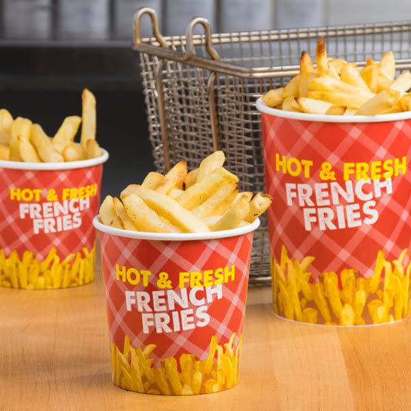 Bits N Things French Fry Cup (Red) | No PFAS Added | 50 Count | 16 oz. Capacity