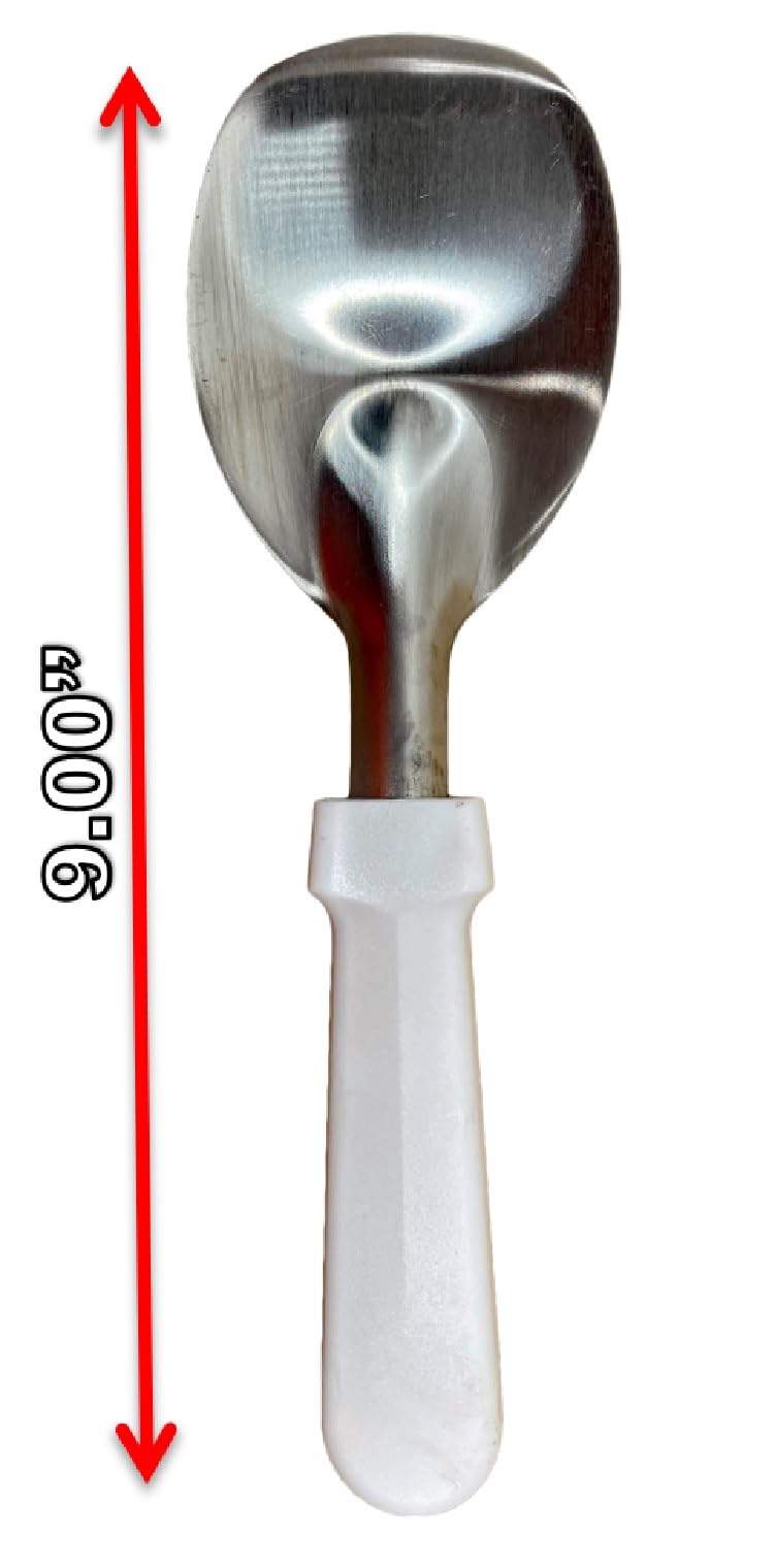 Dasher's Spice & Beans Stainless Steel Ice Cream Spade with White Handle 9" - Pack of 2