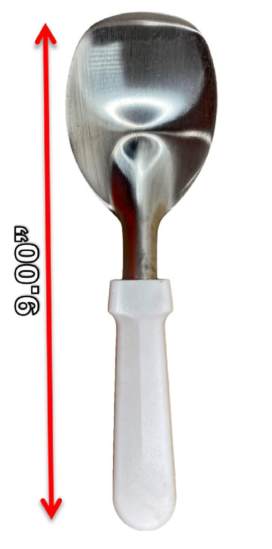 Dasher's Spice & Beans Stainless Steel Ice Cream Spade with White Handle 9" - Pack of 2
