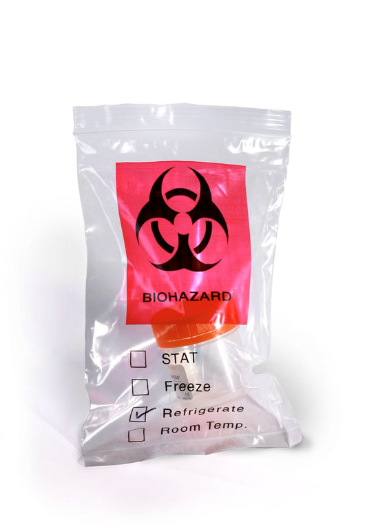Biohazard Specimen Bag By Dasher's Spice & Beans | 12"x15" Zip Top | with Pouch for Paperwork | 100 ct