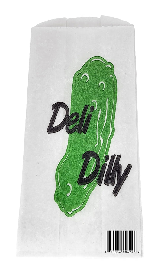 Bits N Things Printed Paper Dill Pickle Bag 3" x 1 3/4" x 6 1/2" - 1000 Count