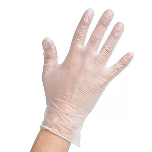 Bits N Things Disposable Vinyl Gloves, Comfortable, Powdered, Latex-Free, 100 Count (Large | LRG)