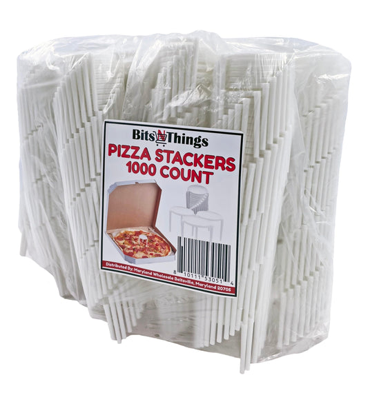 Bits N Things (1000 Pack) Pizza Saver Stand, White Plastic Stack