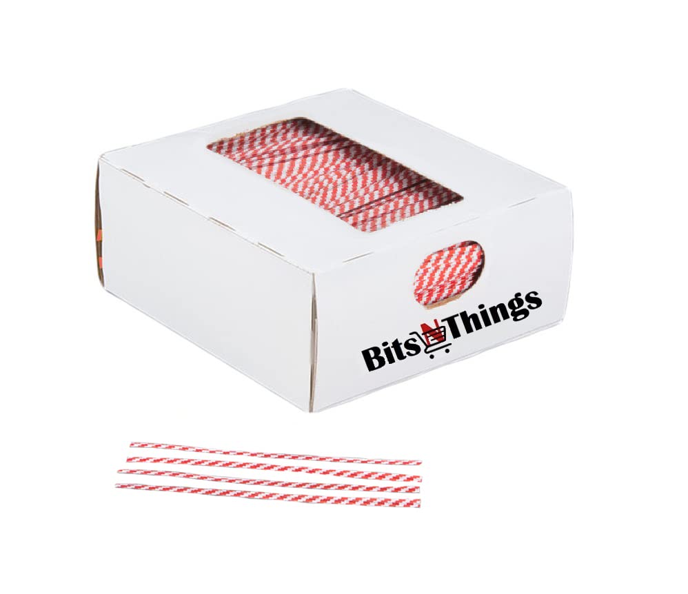Bits N Things Twist Ties for Bags | Bulk 2000 Pack with Dispenser Box | 4" Coated Wire Ties Reusable Bread (Red & White)