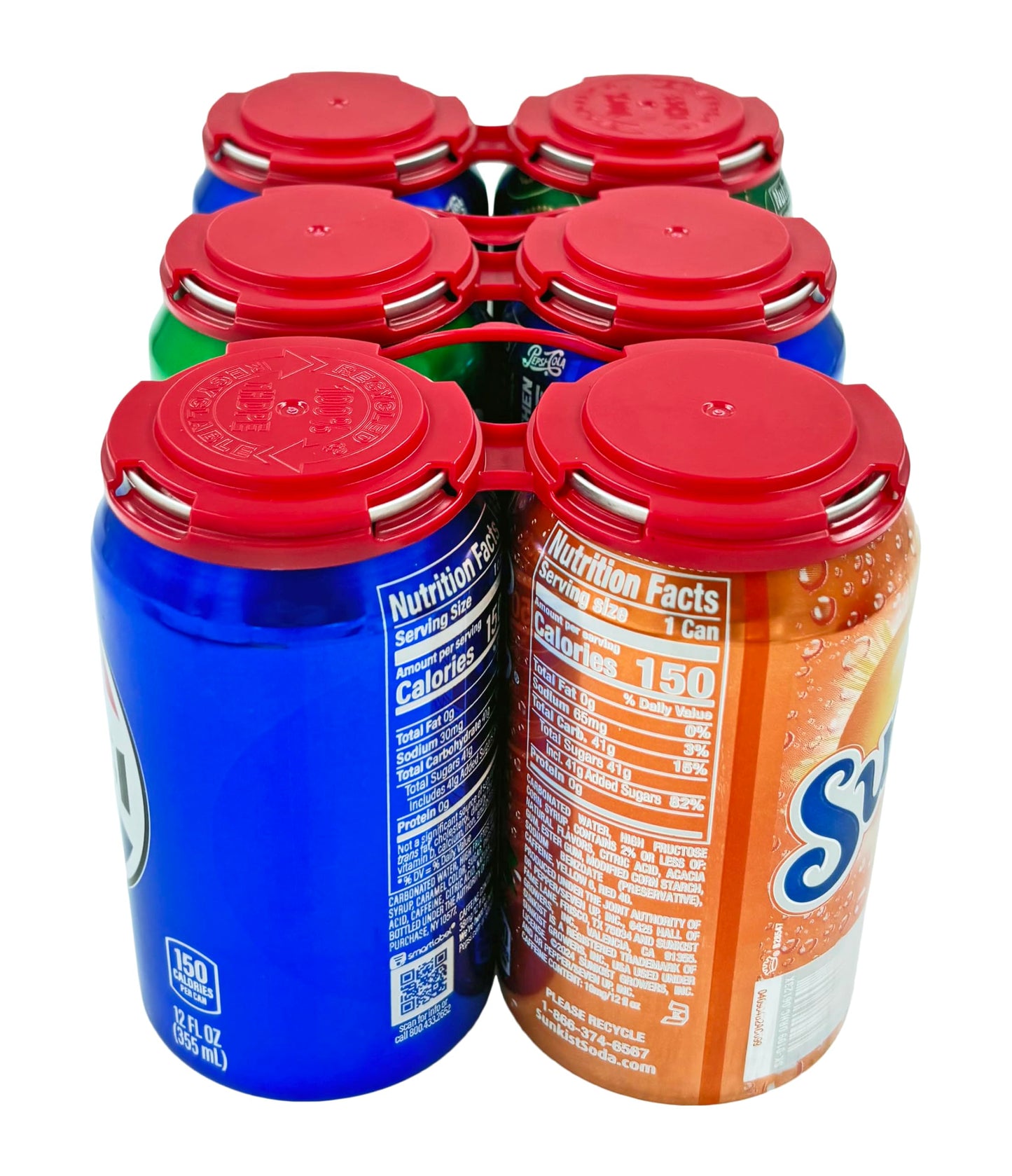 Bits N Things Snap Off Reusable Beer Can Holder/Carrier Pack | 100% Recycled Plastic | 12 oz. or 16 oz. Can | USA Made | Brewery Homebrewing Beverage Canner - Pack of 20 (Red Six Can)