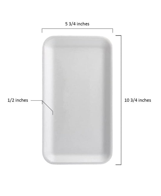 Bits N Things White Foam Meat Trays | Disposable Standard Supermarket Meat Poultry Frozen Food Tray | Arts & Crafts | 50 Count