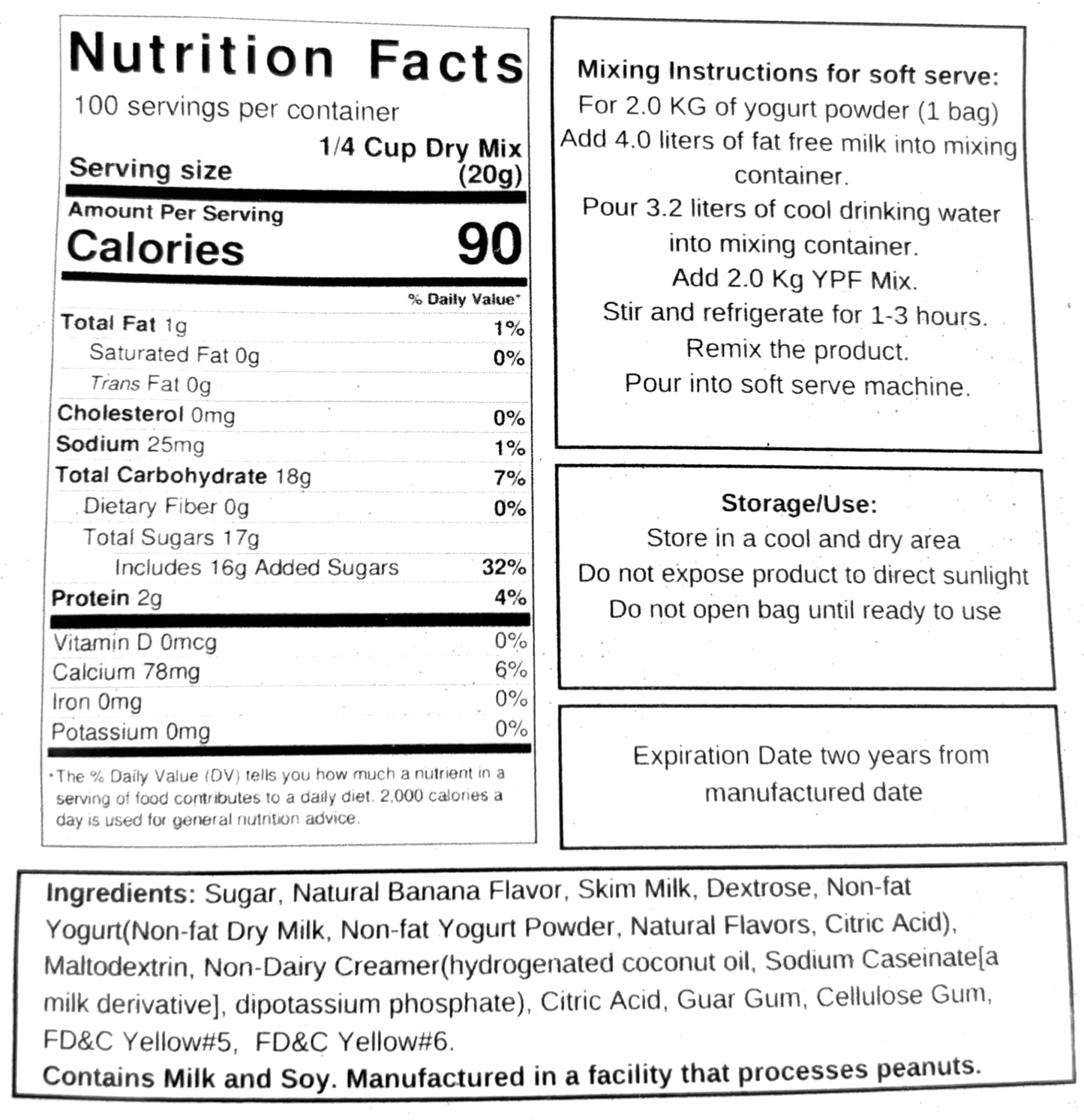 Frozen Yogurt Pre Mix | Gluten Free & Low Fat |