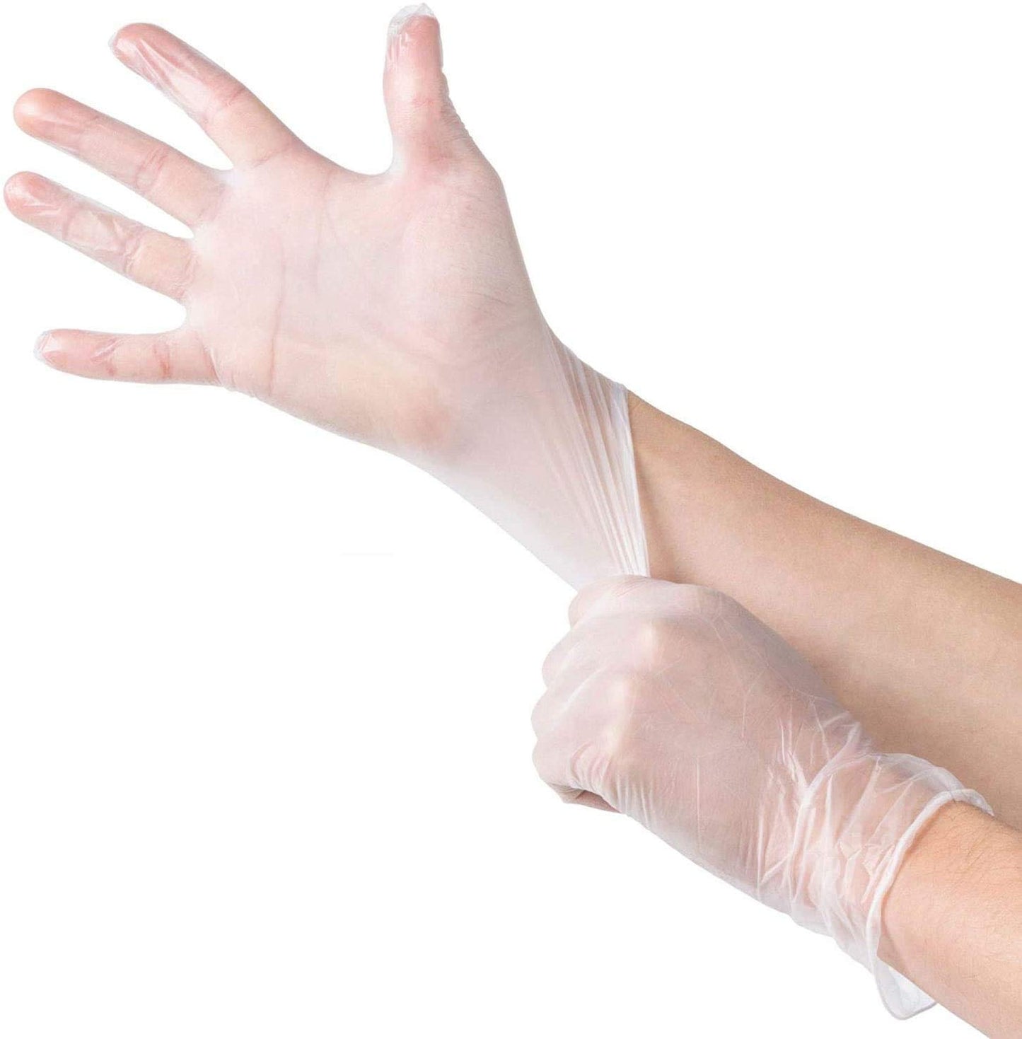 Bits N Things Disposable Vinyl Gloves, Comfortable, Powdered, Latex-Free, 100 Count (Extra Large | XL)