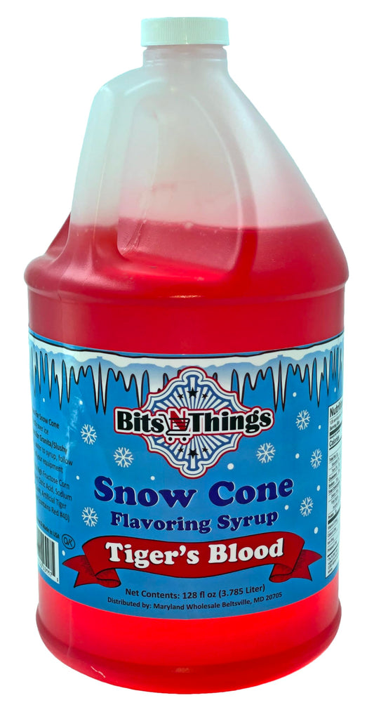 Bits N Things Tiger's Blood Snow Cone Syrup | Slushy & Granita | Kosher | Made In America | 1 Gallon