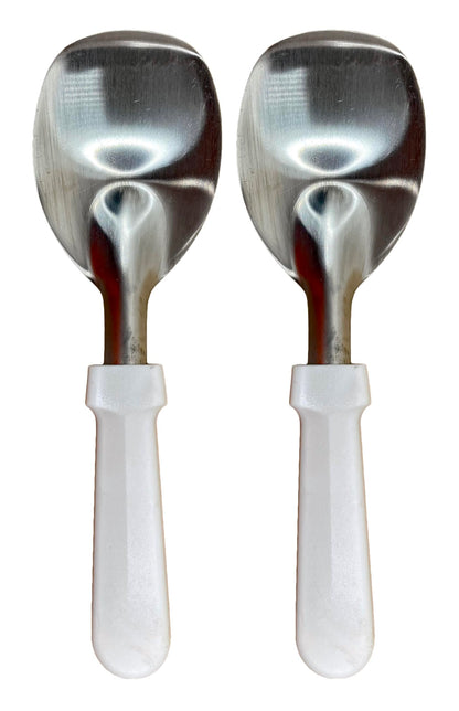 Dasher's Spice & Beans Stainless Steel Ice Cream Spade with White Handle 9" - Pack of 2