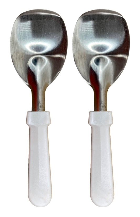 Dasher's Spice & Beans Stainless Steel Ice Cream Spade with White Handle 9" - Pack of 2