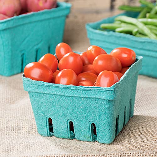 Bits N Things [40 Pack Pint Green Molded Pulp Fiber Berry Basket Produce Vented Container for Fruit and Vegetable