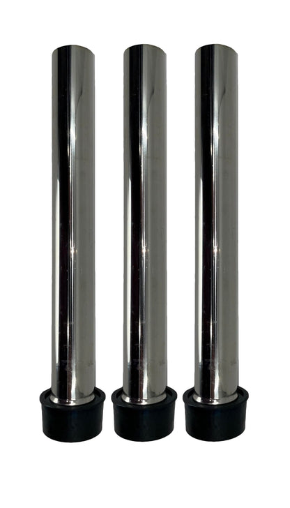 8" Stainless Steel Bar Sink Overflow Pipe 3-Pack | 1 1/2" Drain Diameter | by Dasher's Spice & Beans