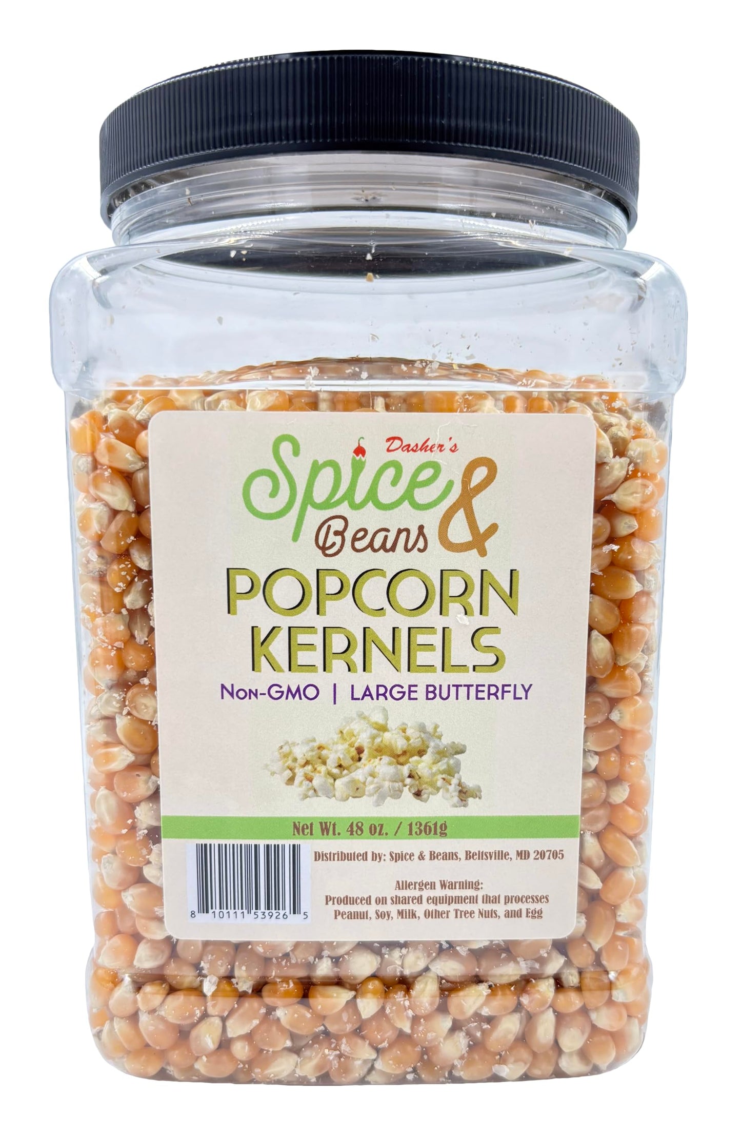 Popcorn Kernels by Dasher's Spice & Beans | Non-GMO |
