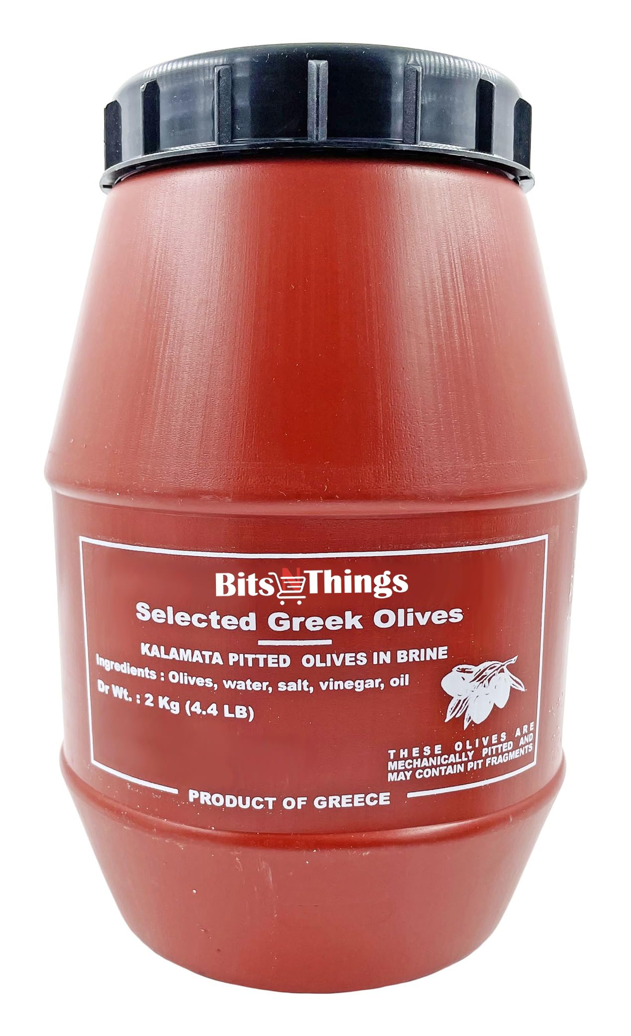 Bits N Things Pitted Greek Kalamata Olives In Brine | Plastic Keg | 70.4 oz.