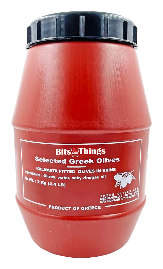 Bits N Things Pitted Greek Kalamata Olives In Brine | Plastic Keg | 70.4 oz.