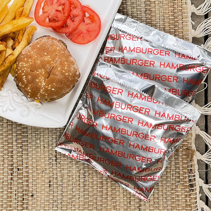 Bits N Things Large Hamburger Bag 6" x 6.5" x 0.75" | Kosher, Insulated, & Grease Resistant Wrapper | 250 Count