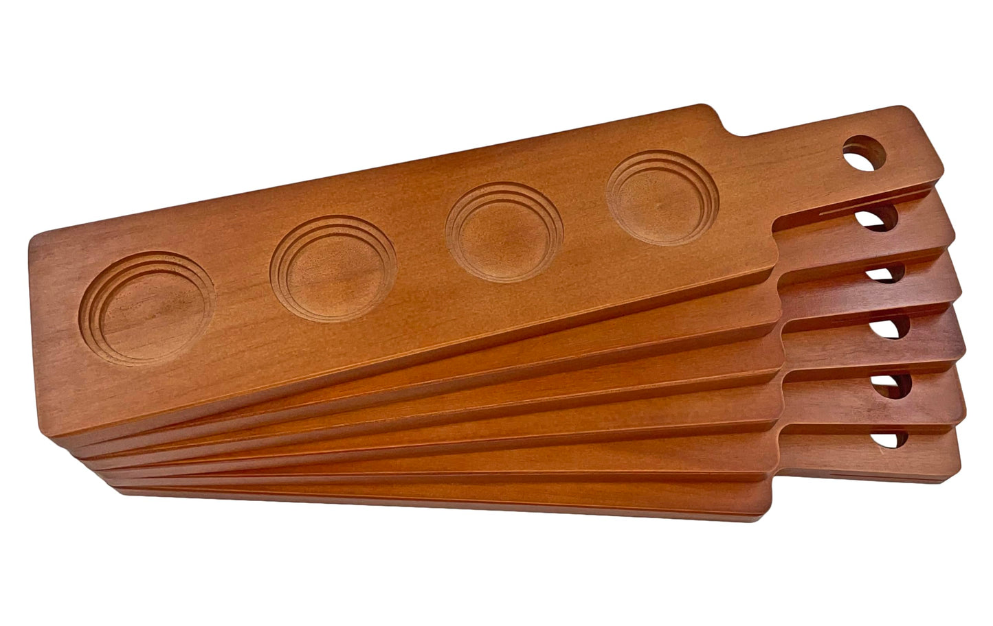 DASHER'S SPICE & BEANS Wood Flight Paddle | 4 Compartment | Wine or Beer Tasting |