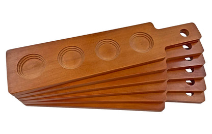 DASHER'S SPICE & BEANS Wood Flight Paddle | 4 Compartment | Wine or Beer Tasting |