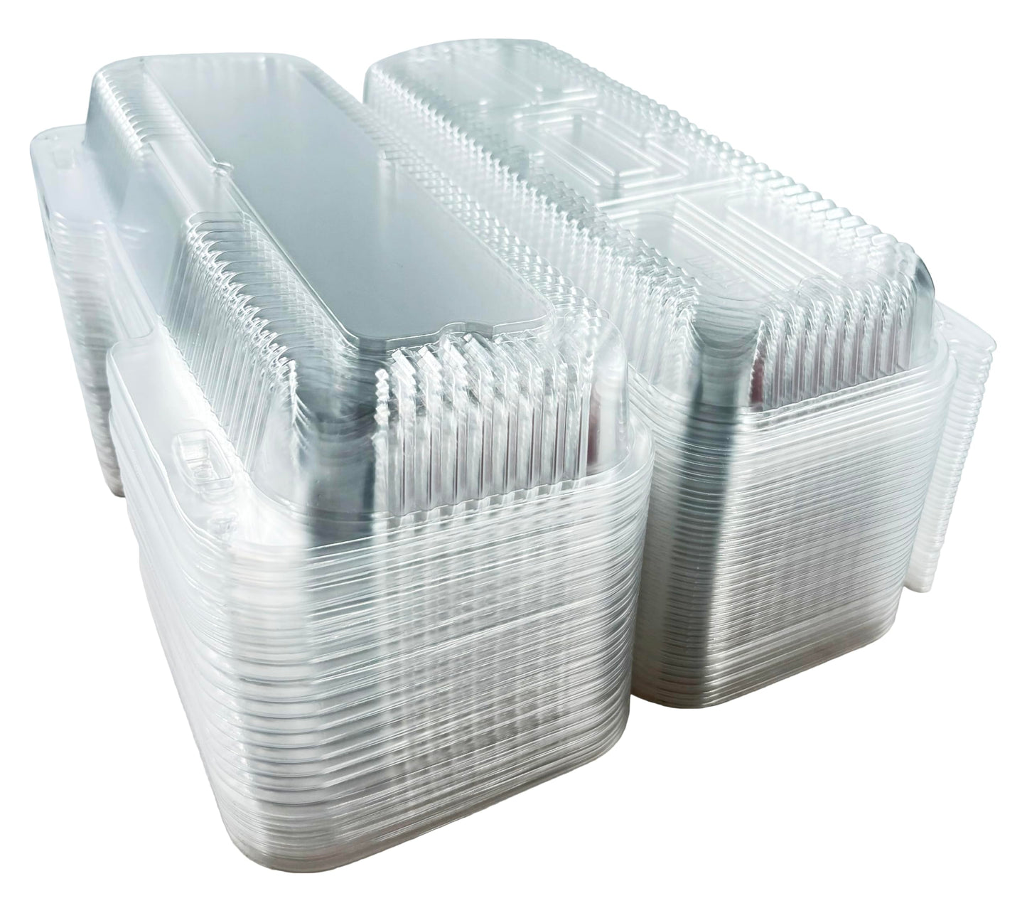 Bits N Things Hoagie Sub Container | Clear & Hinged | 12" x 5" x 3" | Made in USA | 25 Count