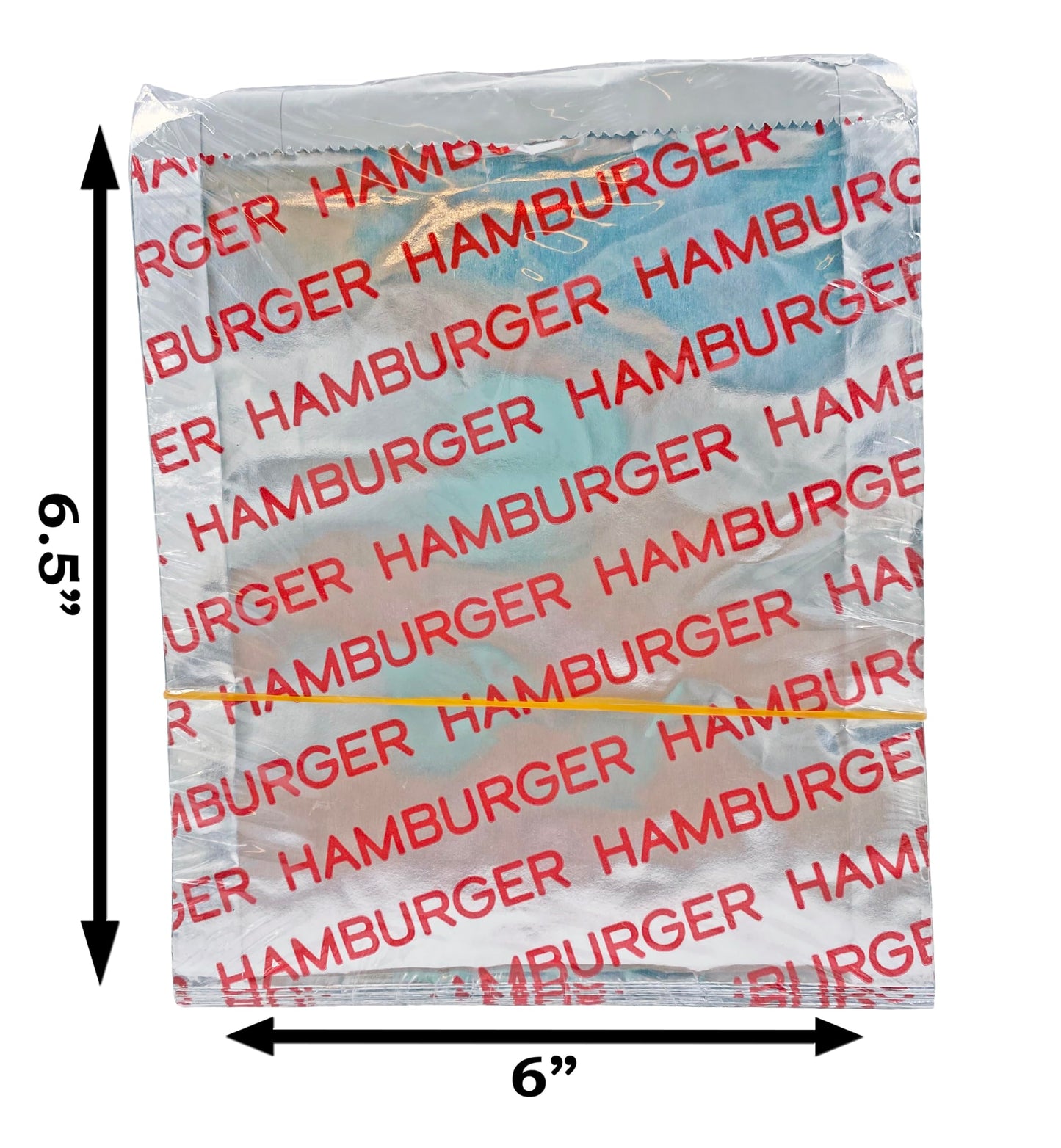 Bits N Things Large Hamburger Bag 6" x 6.5" x 0.75" | Kosher, Insulated, & Grease Resistant Wrapper | 250 Count