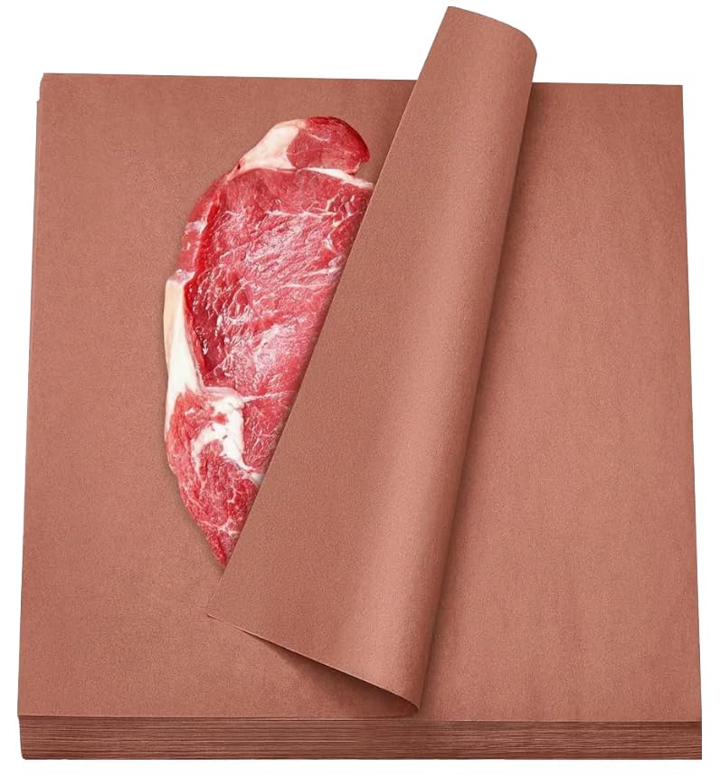 Bits N Things 9" x 12" Steak Paper Sheets | Butcher Paper | Wax Coated | Made in America | Pack of 500 (Peach)