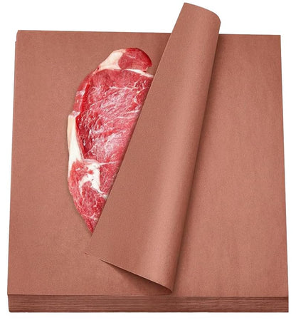 Bits N Things 9" x 12" Steak Paper Sheets | Butcher Paper | Wax Coated | Made in America | Pack of 500 (Peach)