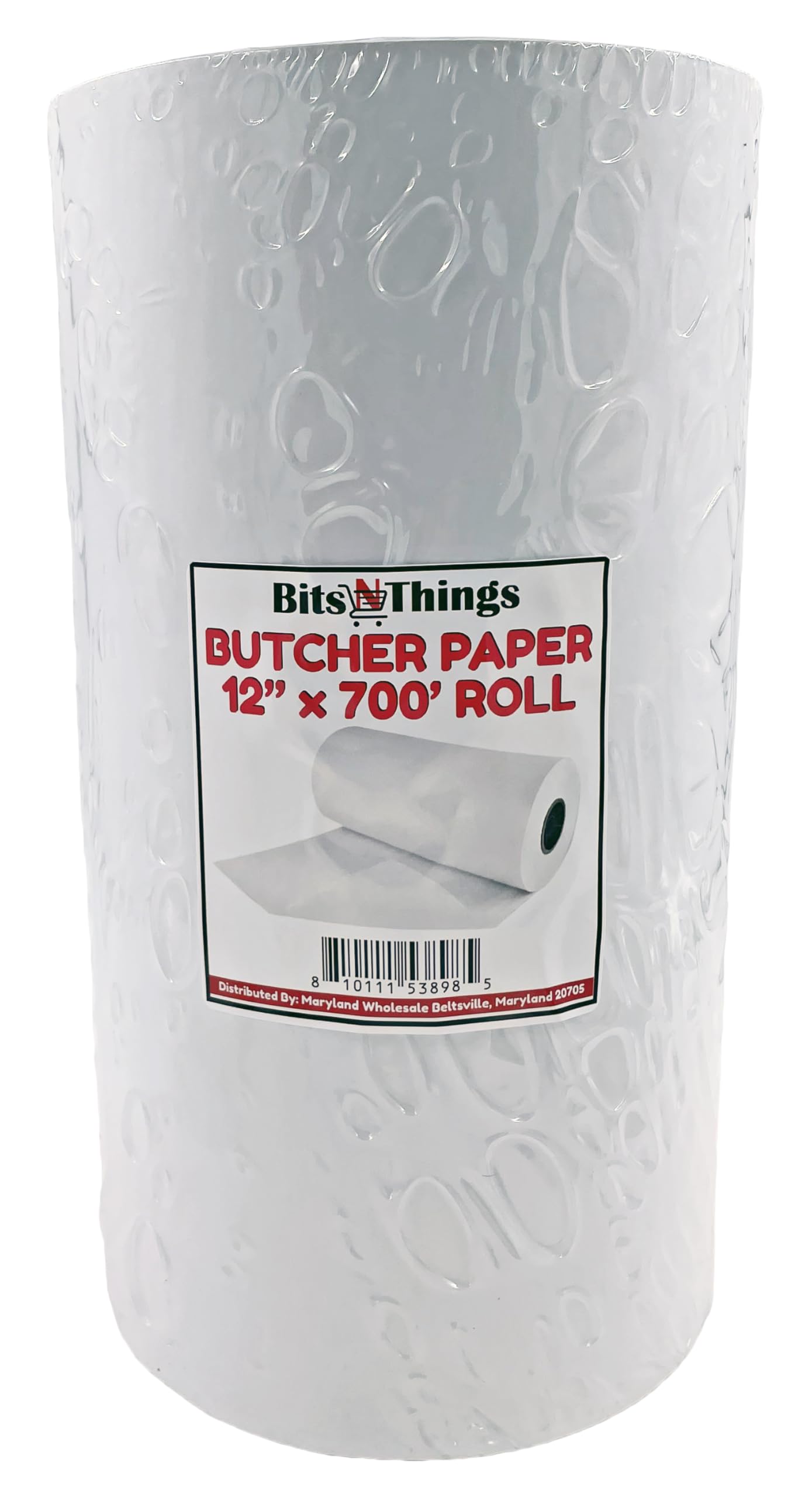 Bits N Things Treated Butcher Paper Roll 12'' x 700' | 40# Basis Weight | (White)