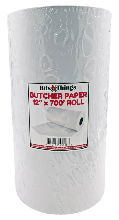 Bits N Things Treated Butcher Paper Roll 12'' x 700' | 40# Basis Weight | (White)