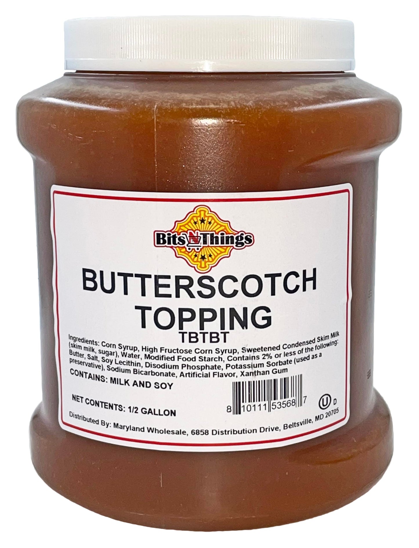 Bits N Things Butterscotch Dessert Topping | Ice Cream, Sundaes, Pie | Kosher | 64 oz.