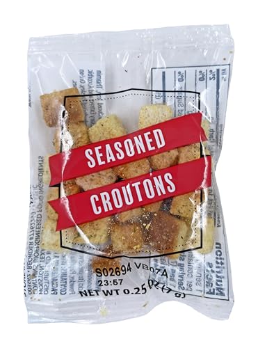 Seasoned Cubed Croutons Packets | Zero Trans Fat | 25 Count