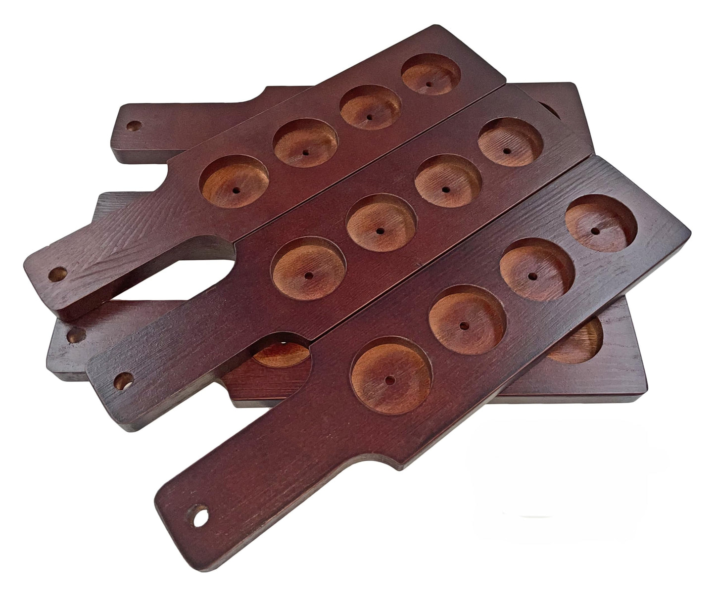 DASHER'S SPICE & BEANS Wood Flight Paddle | 4 Compartment | Wine or Beer Tasting |