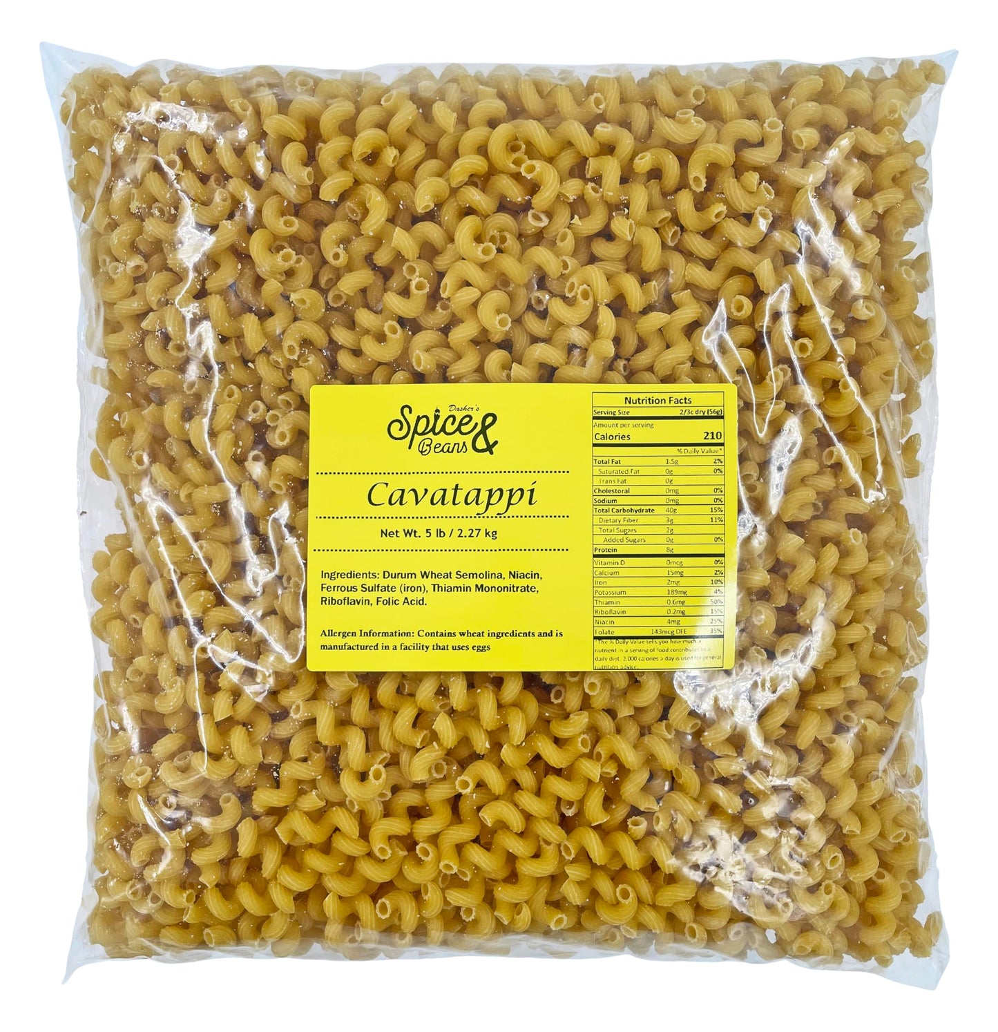 Pasta Noodles by Dasher's Spice & Beans | 100% Durum Semolina Flour |