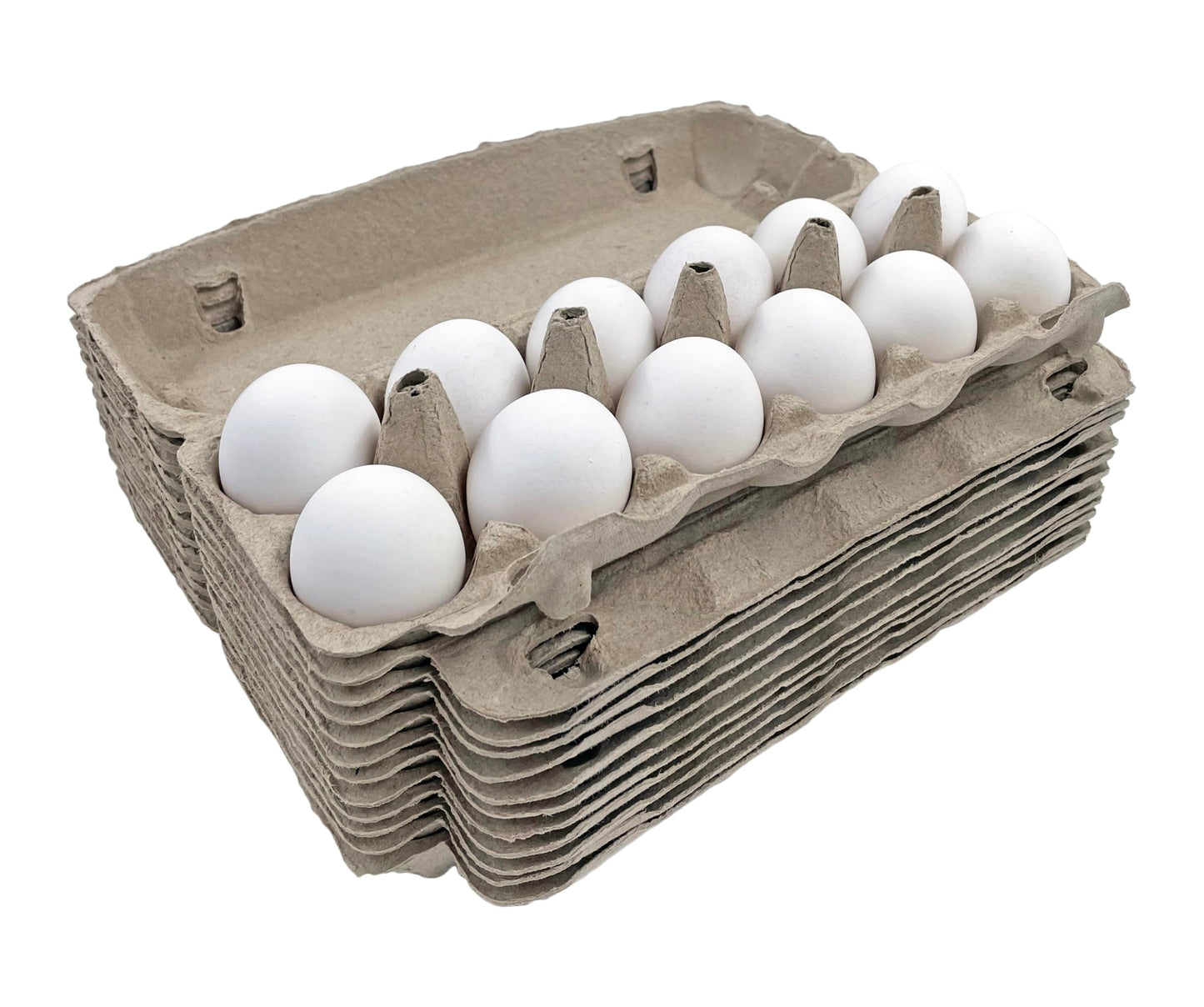 Egg Carton | Natural Pulp by Dasher's Spice & Beans | Holds One Dozen Eggs | Arts & Crafts Paint Holder | Pack of 12
