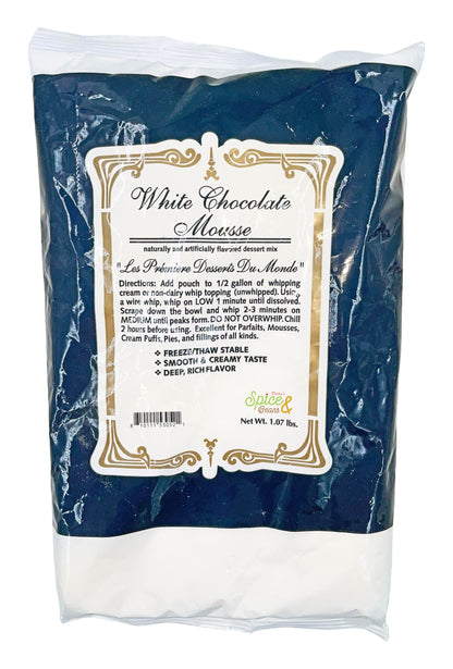 White Chocolate Mousse Mix | Naturally & Artificially Flavored Dessert Base | By Dasher's Spice & Beans | 1.07 lb.
