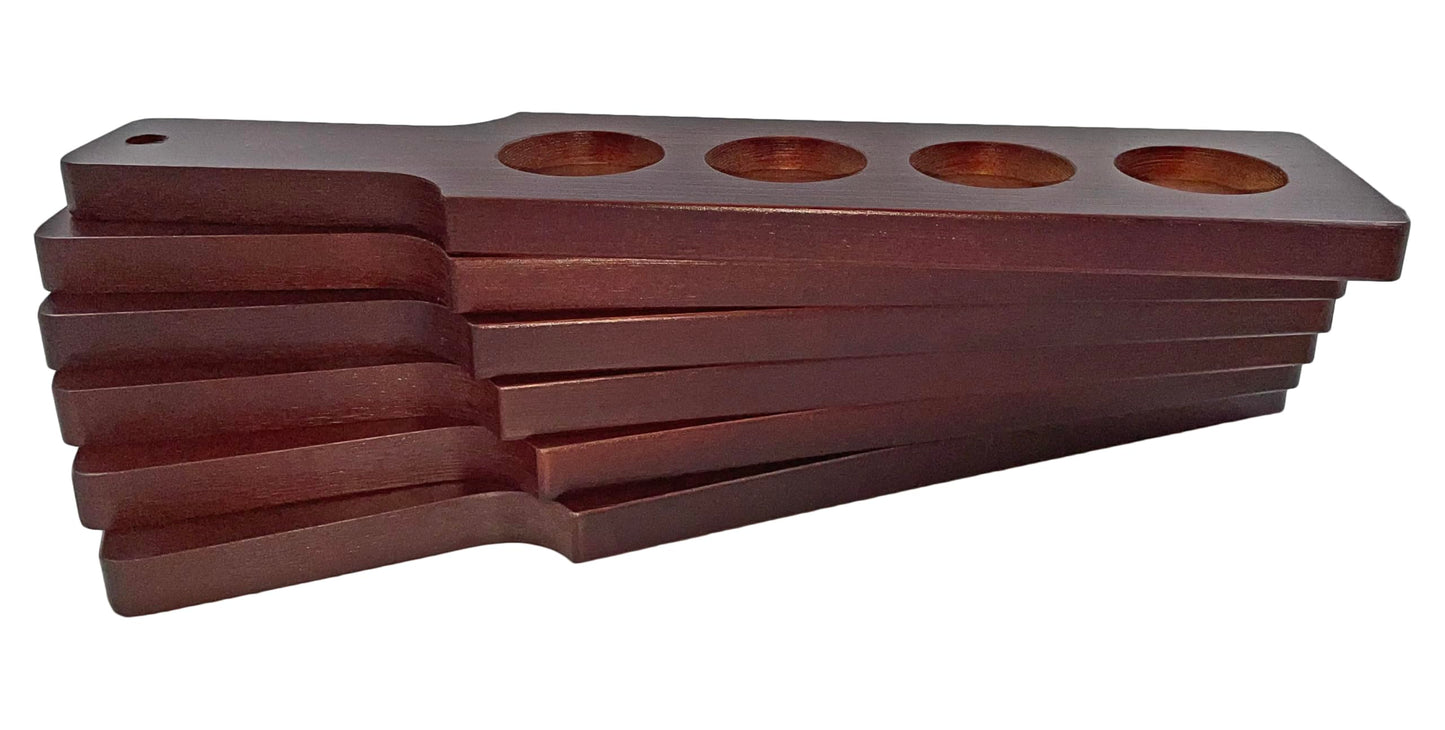 DASHER'S SPICE & BEANS Wood Flight Paddle | 4 Compartment | Wine or Beer Tasting |