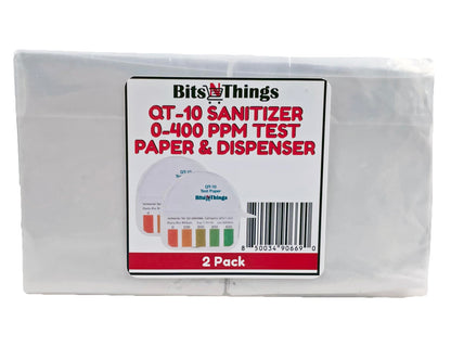 Bits N Things QT-10 Quaternary Quaternary Sanitizer Test Tape 15 feet Roll - 0-400ppm (2 Pack)