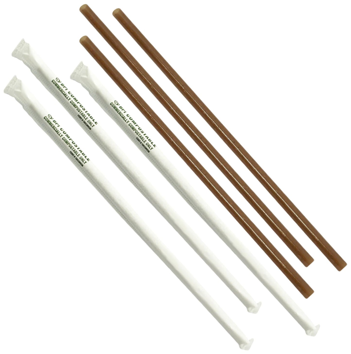 Agave Straw 8 Inch | Individually Wrapped | Biodegradable | 500 Count