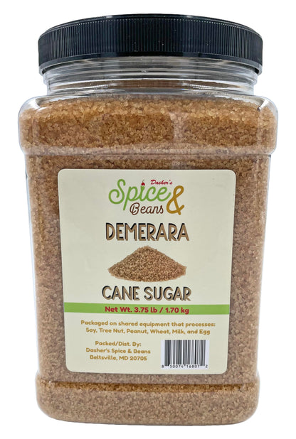 Demerara Cane Sugar | Dasher's Spice & Beans | 2 lb Container