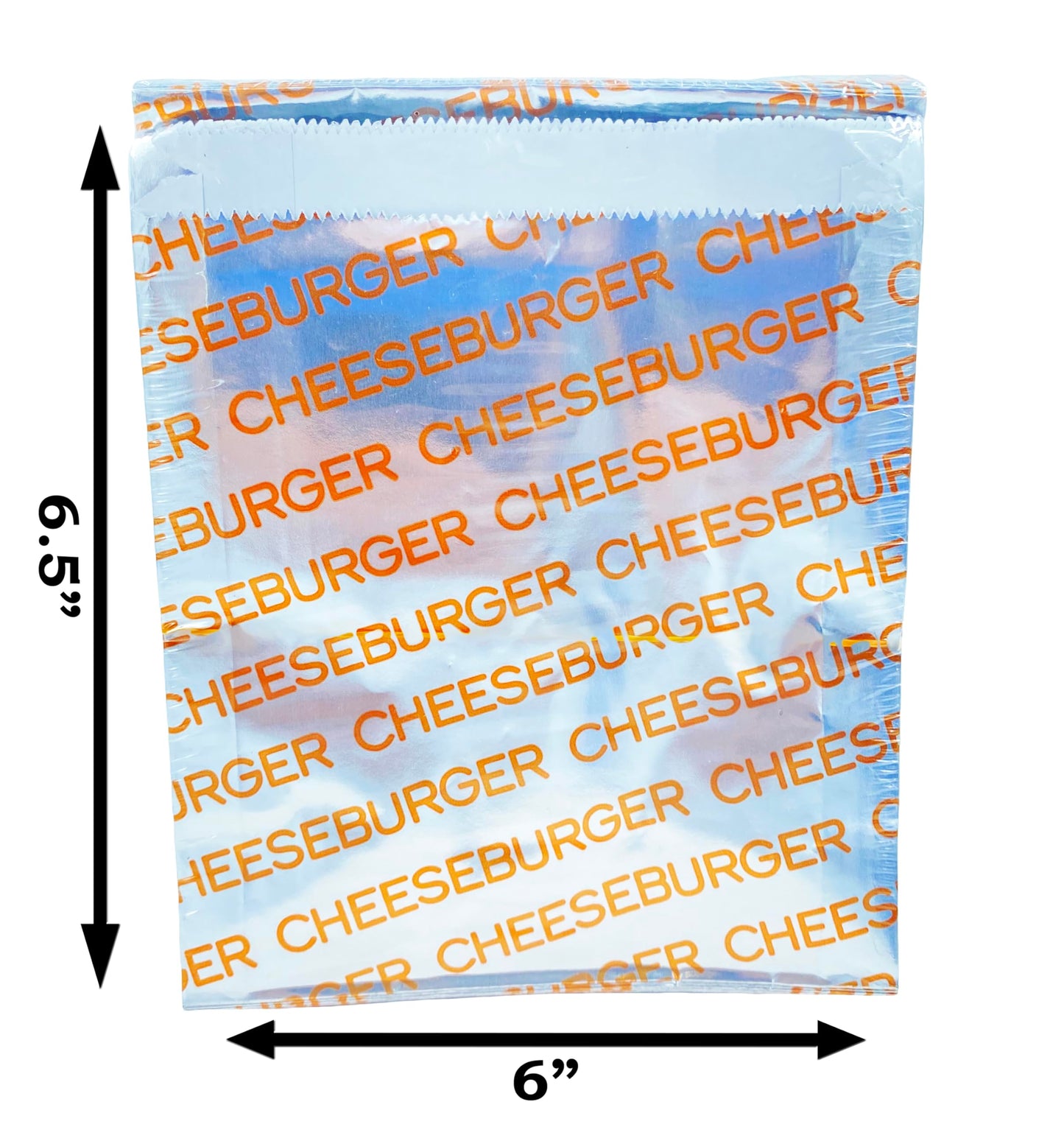 Bits N Things Large Cheeseburger Bag | 6" x 6.5" x 0.75" | Kosher, Insulated, Grease Resistant Wrapper | 250 Count
