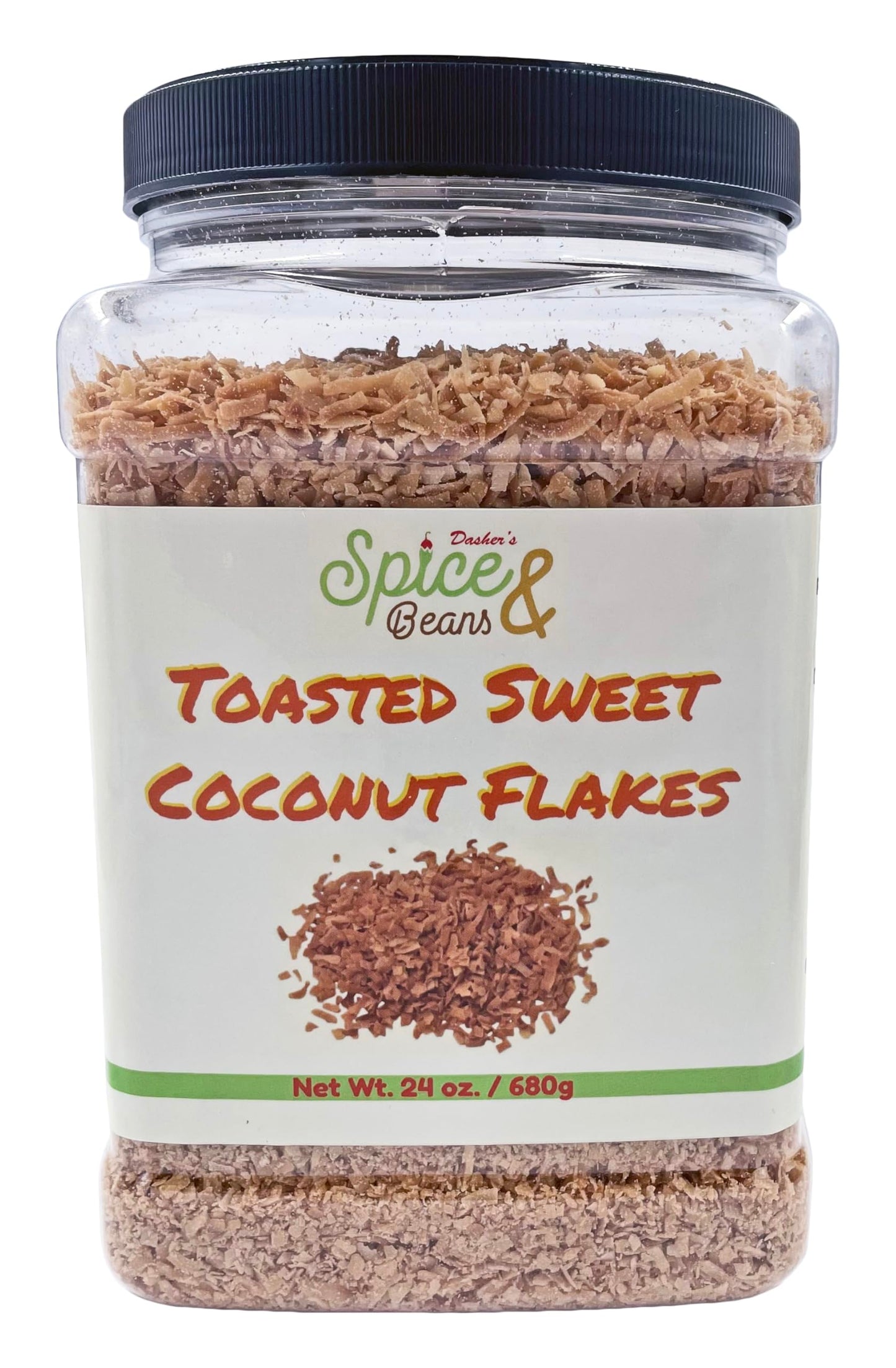Toasted Sweet Coconut Flakes | by Dasher's Spice & Beans | 1.5 lb Container