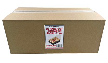 Bits N Things #3 Take-Out Container | Microwavable Folded Paper | 50 Count