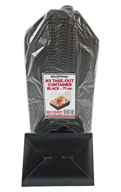 Bits N Things #3 Take-Out Container | Microwavable Folded Paper | 50 Count
