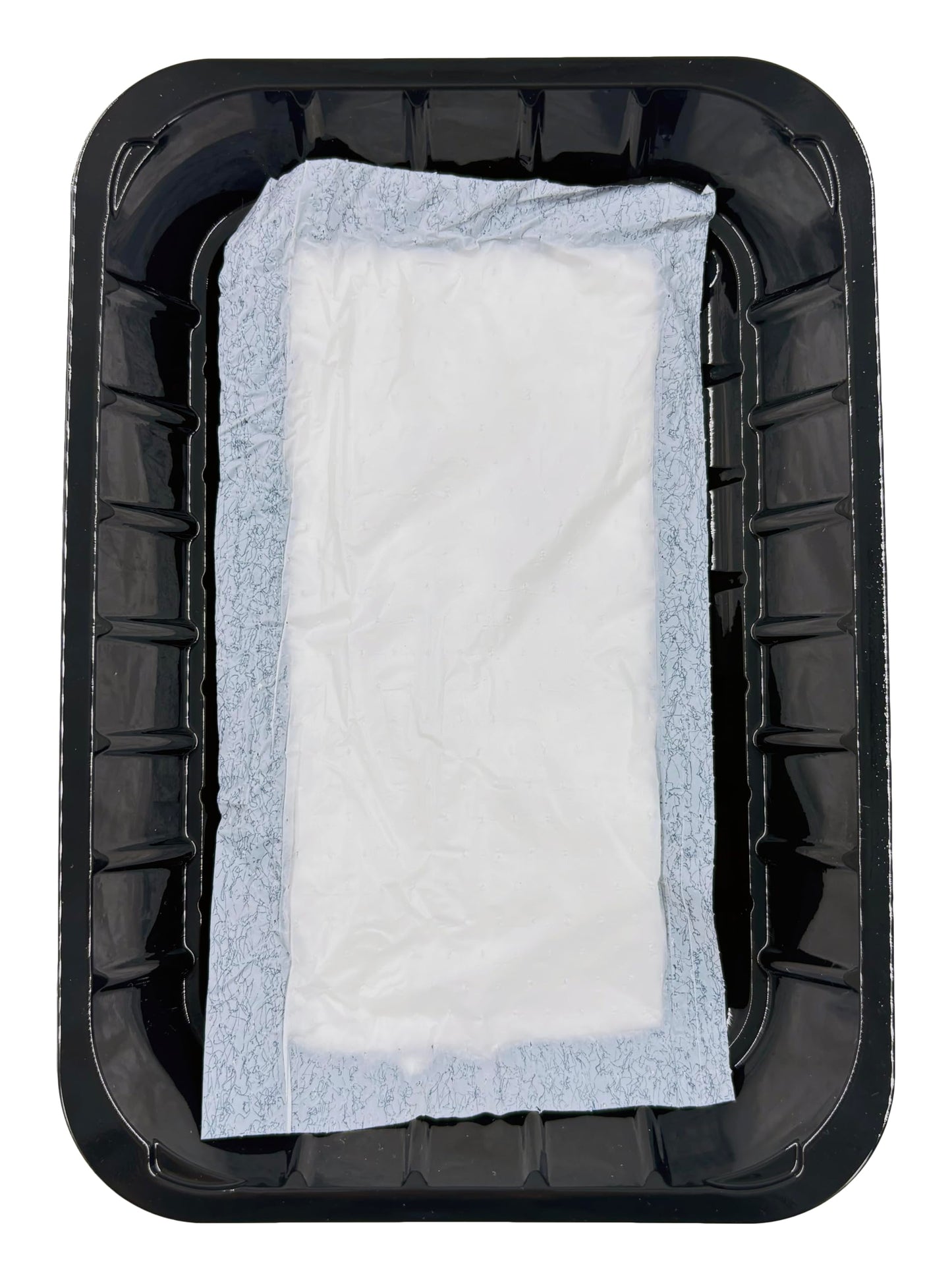 Bits N Things Plastic Tray | 6 x 8-3/8 x 1-1/8 | Display Fresh Meats, Vegetables, or Fruits | 125 Count (Black)