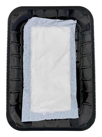 Bits N Things Plastic Tray | 6 x 8-3/8 x 1-1/8 | Display Fresh Meats, Vegetables, or Fruits | 125 Count (Black)