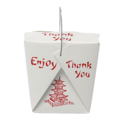 Bits N Things Pagoda Chinese Take Out Boxes with Wire Handle 16 Oz/Pint Size (25 Count)